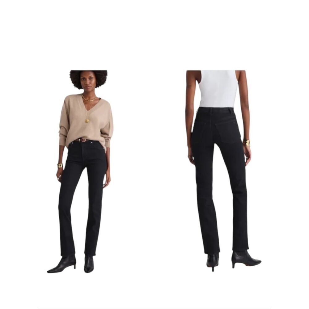 NWT Madewell The Longline Straight Jean Black Frost 30